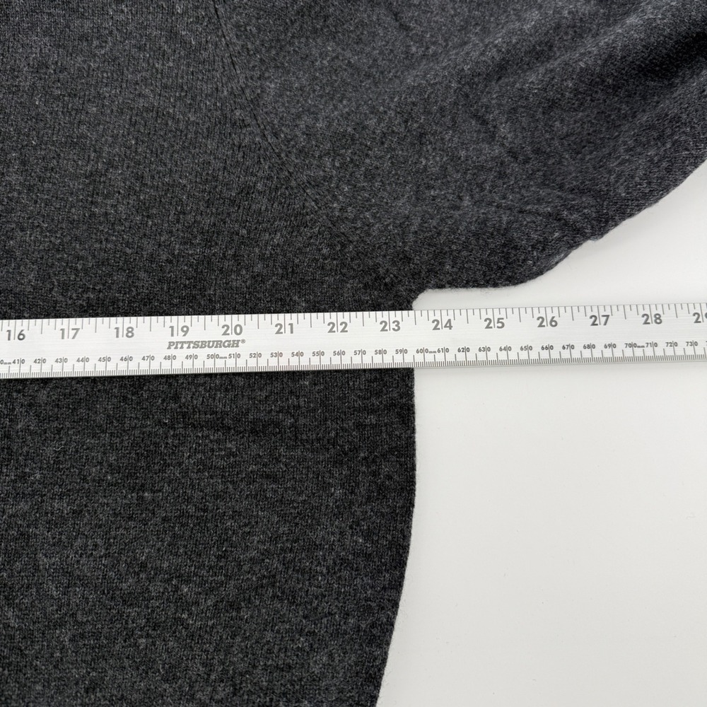 LL Bean Mens Lambswool V-Neck Sweater Charcoal Grey L-REG 264789 New With Tags - Picture 6 of 7